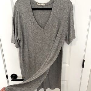 AUDREY 3+1 Grey Slit Oversize Top